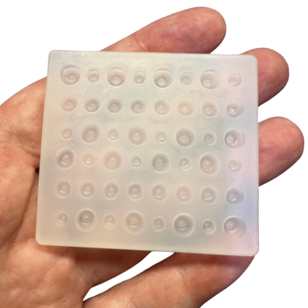 Multi Size Resin Eye Base Mold from Virgo's Alchemy Makes sizes 3mm, 4mm, and 5mm