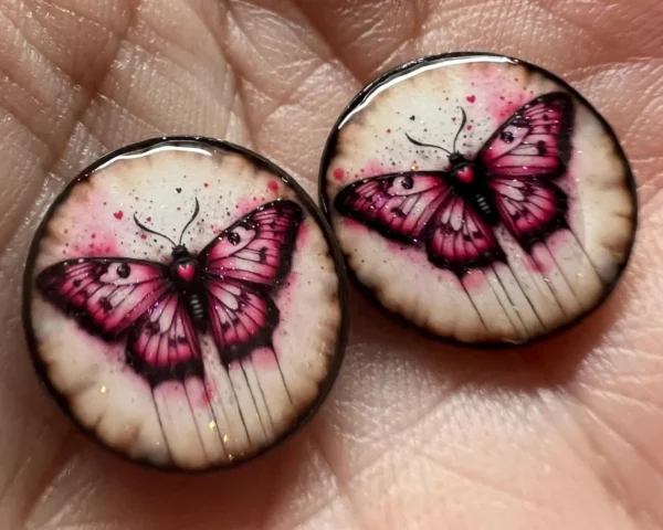 14mm Resin Eye Chips from Virgo's Alchemy, exclusive unique butterfly design for Blythe eye chips