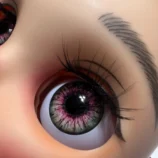 14mm Resin Eyes chips for Blythe from Virgo's Alchemy. Exclusive Fantasy Watermelon Watercolor design