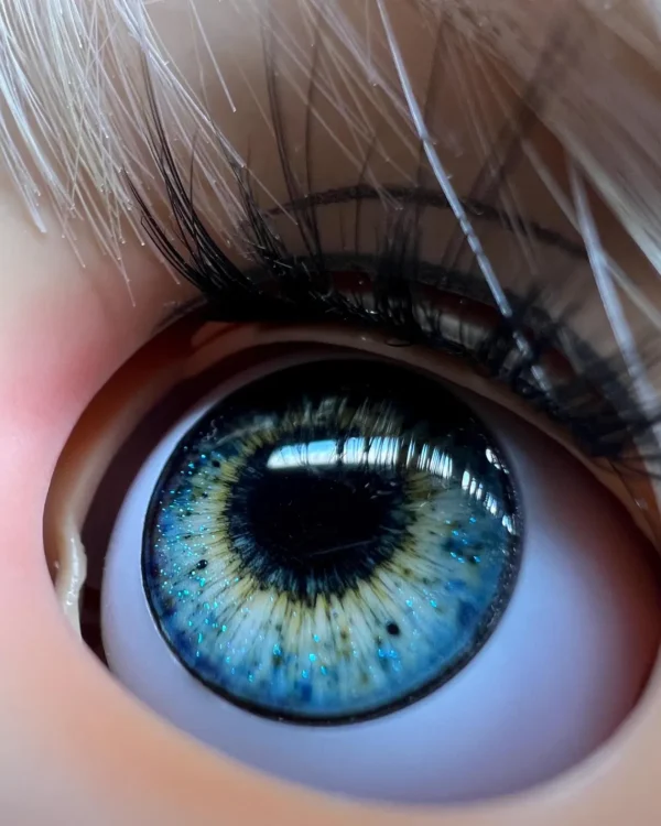 mysticblueyellowgreensparkle3 14mm Resin Eye Chips for Blythe by Virgo's Alchemy, Mystic Mermaid Sparkle, original exclusive design