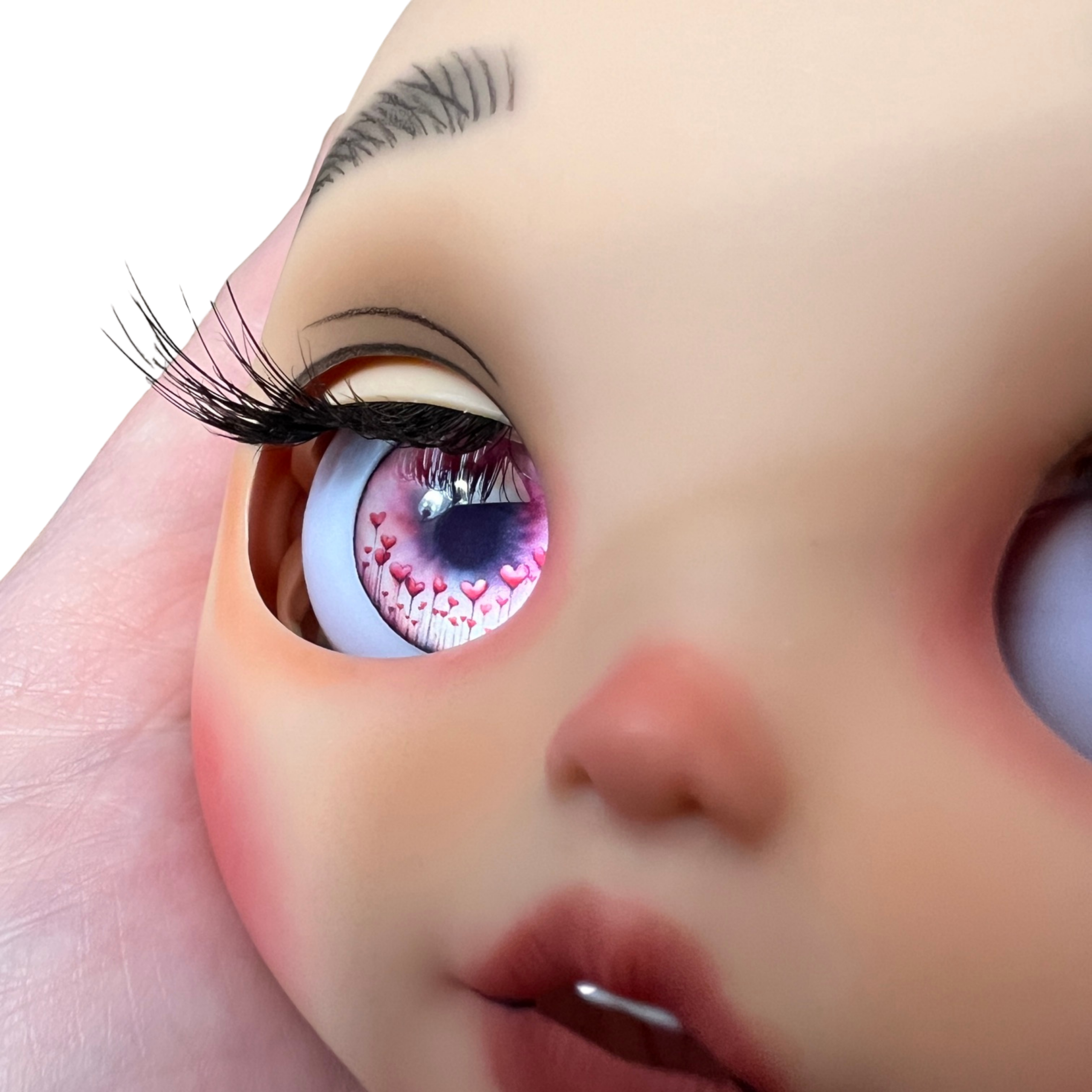 Metallic Resin Blythe Doll Eye Chips, Heart Garden, by VirgosAlchemy
