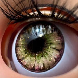 Midnight Moss exclusive original design by Virgo's Alchemy 14mm Resin eye chips for Blythe