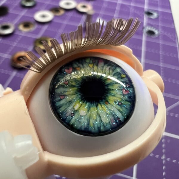 Charmed Heart 14mm Resin Handmade Eye Chips for Blythe by Virgo's Alchemy, Fantasy and Kawaii Eye Chips!